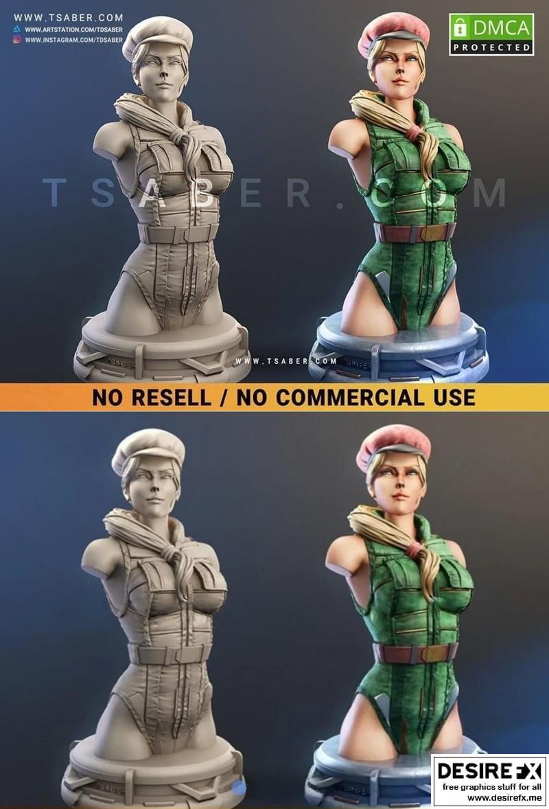Cammy 3D打印模型|Agent Cammy Bust – 3D Print Model STL