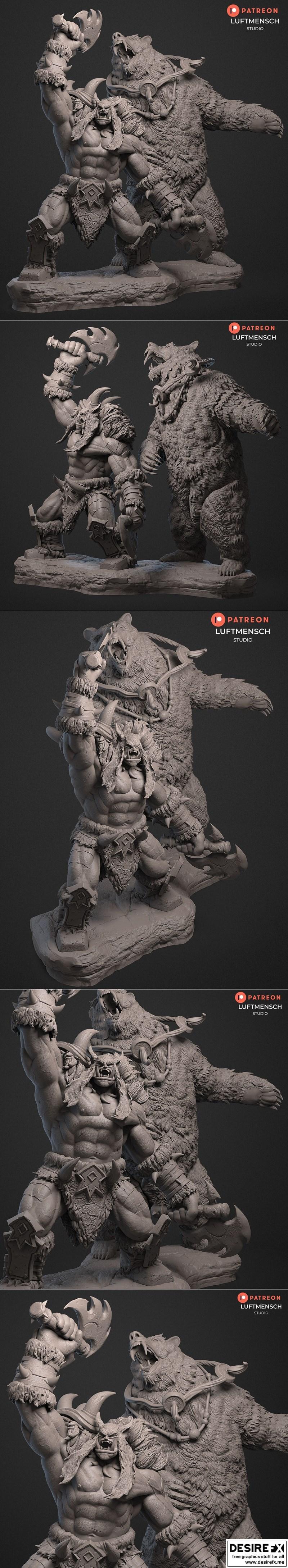 雷克斯和米沙 3D打印模型|Rexxar and Misha – 3D Print Model STL