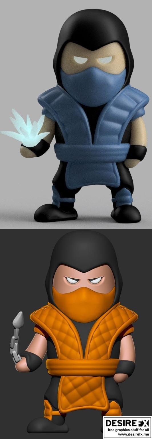 Mini Sub Zero 与 Scorpion 3D打印模型|Mini Sub Zero and Scorpion – Wekster – 3D Print Model STL