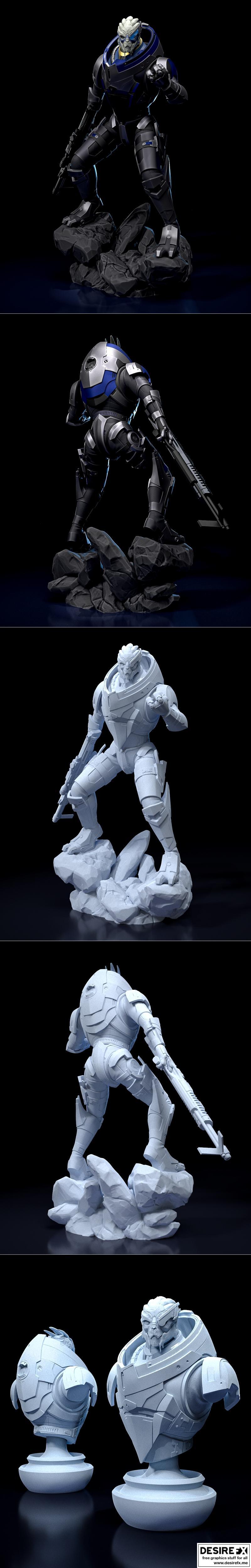 盖尔鲁斯·瓦卡里安 3D打印模型 STL|Garrus Vakarian – 3D Print Model STL