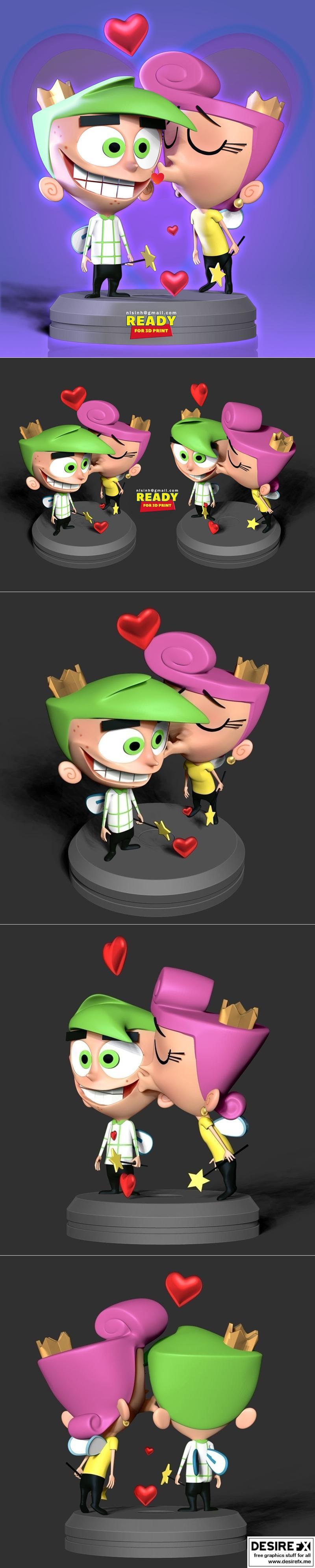 宇宙与旺达之爱——3D打印模型|Cosmo and Wanda Love – 3D Print Model STL