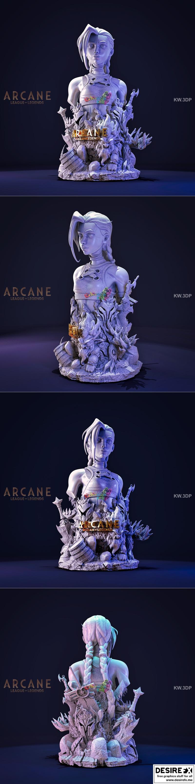 Arcane 乔安娜 3D打印模型|Arcane Jinx Bust – 3D Print Model STL