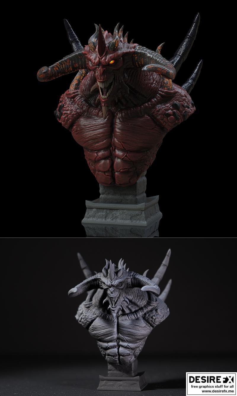 暗黑破坏神3D打印模型|Diablo Bust – 3D Print Model STL