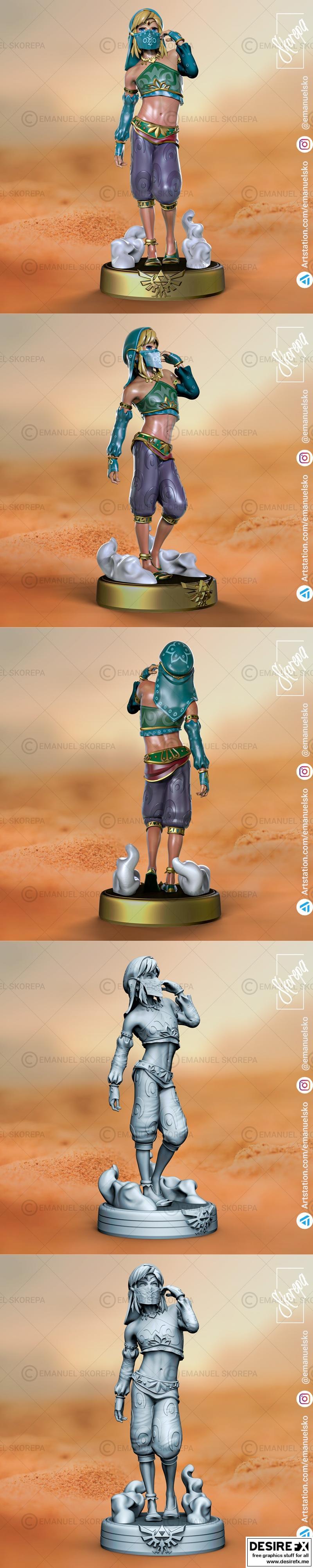 塞尔达传说-戈尔多-3D打印模型|Link Gerudo – 3D Print Model STL
