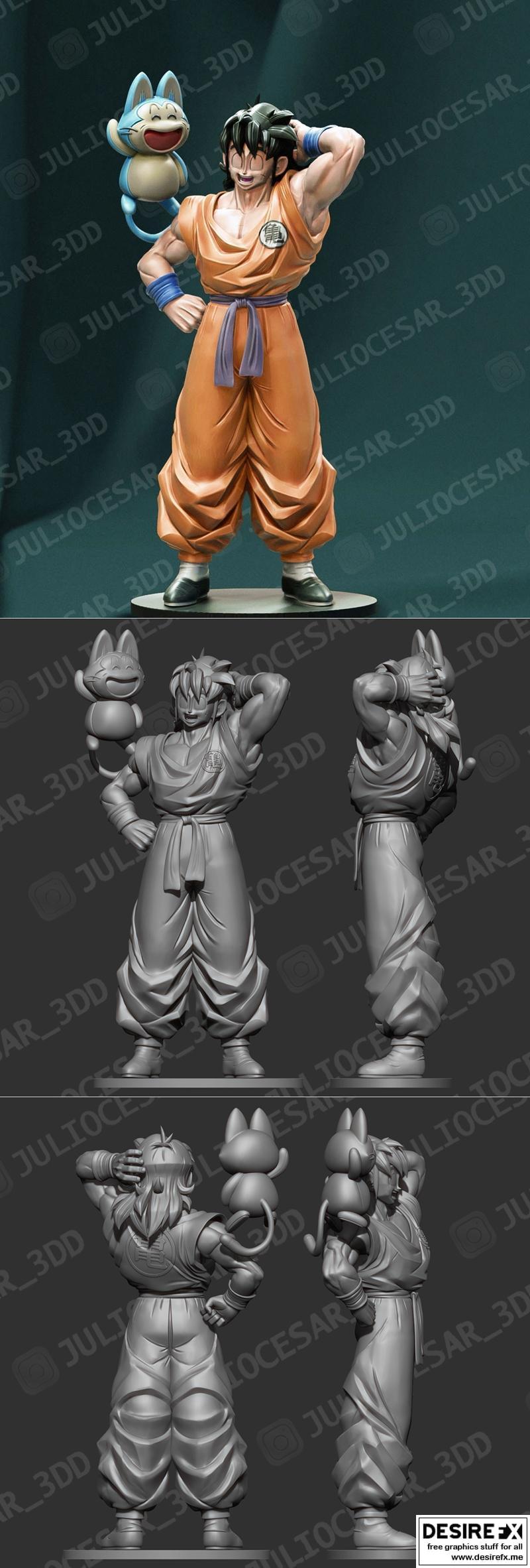 龙珠-雅木茶与普乌-3D打印模型|Dragon ball – Yamcha and Puar – 3D Print Model STL