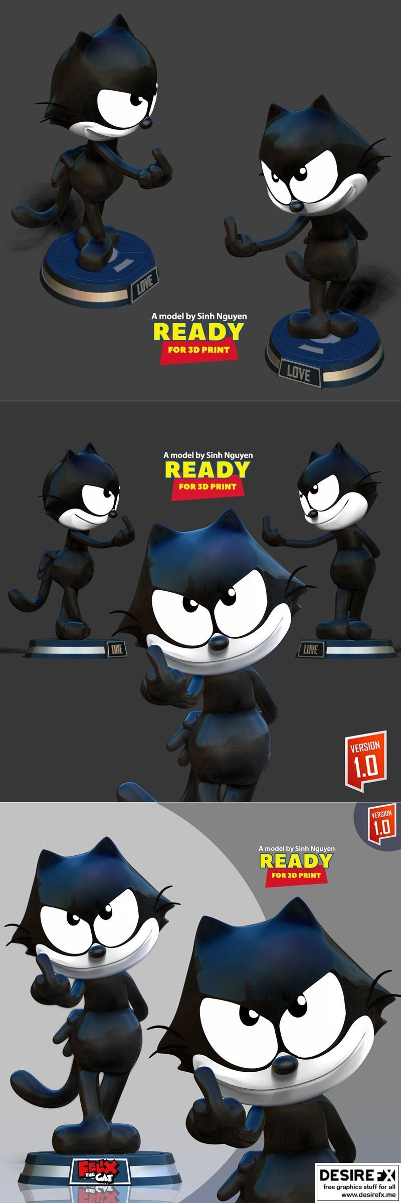 Felix猫 3D打印模型|Felix the Cat 2 – 3D Print Model STL