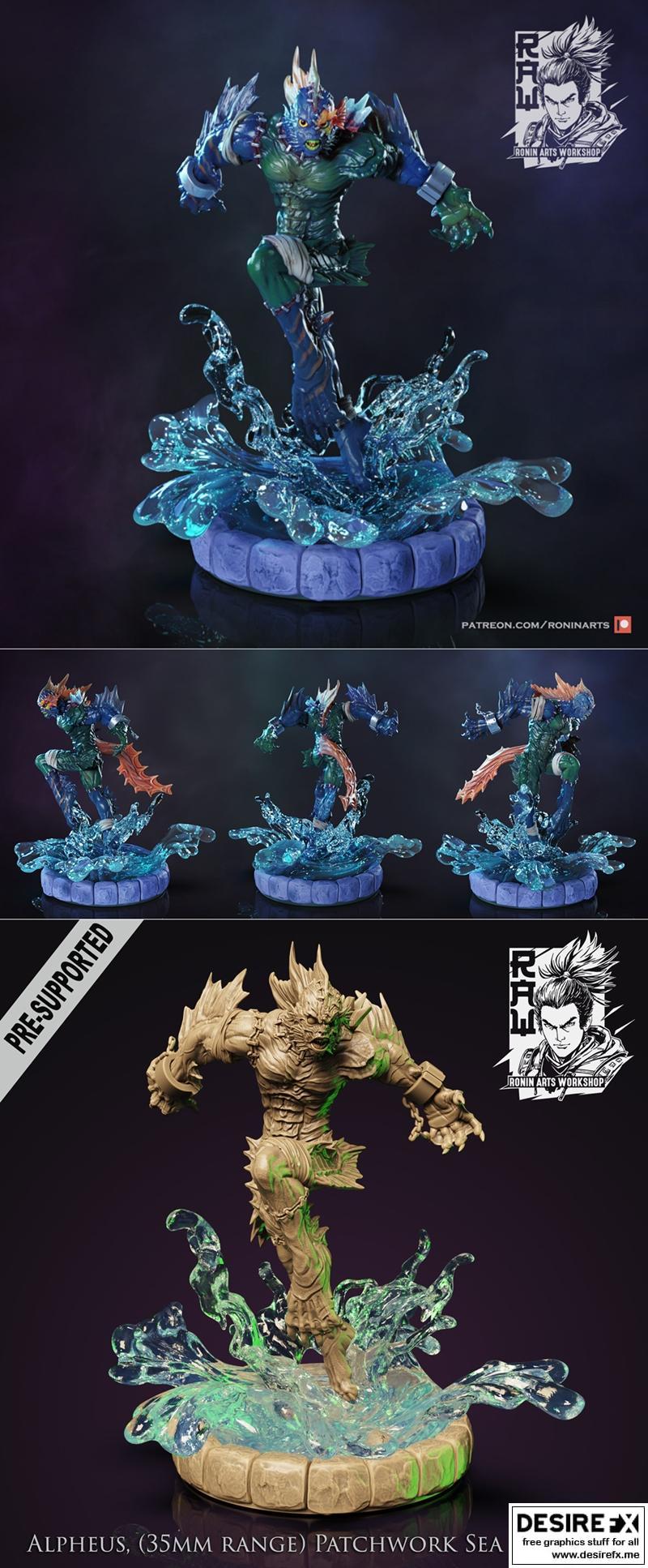 Alpheus 海洋拼布怪兽 3D打印模型|Alpheus – Patchwork Sea Monster – 3D Print Model STL