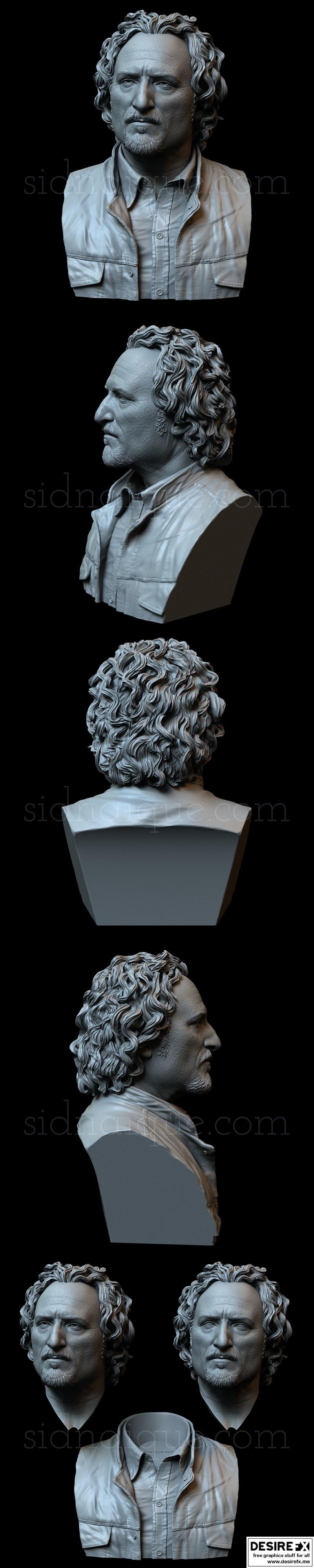 Sons of Anarchy 赛博摩托党 3D打印模型|Tig Trager from Sons of Anarchy – 3D Print Model STL