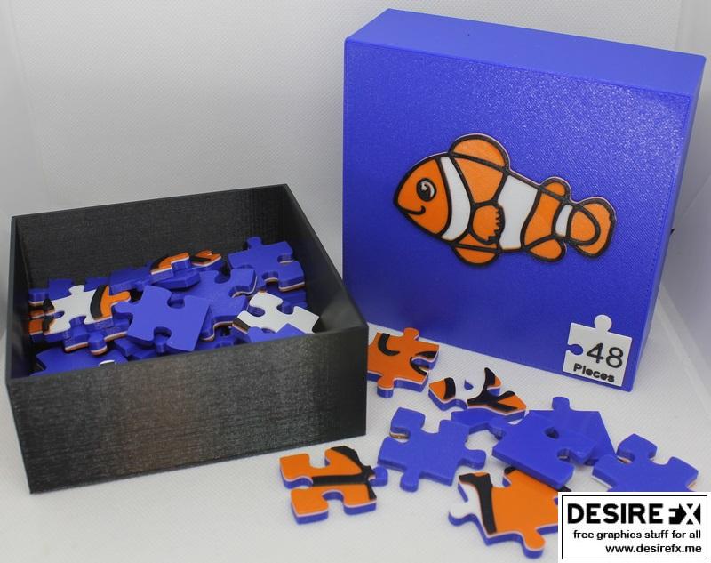鱼形拼图 3D打印模型|Fish Puzzle – 3D Print Model STL