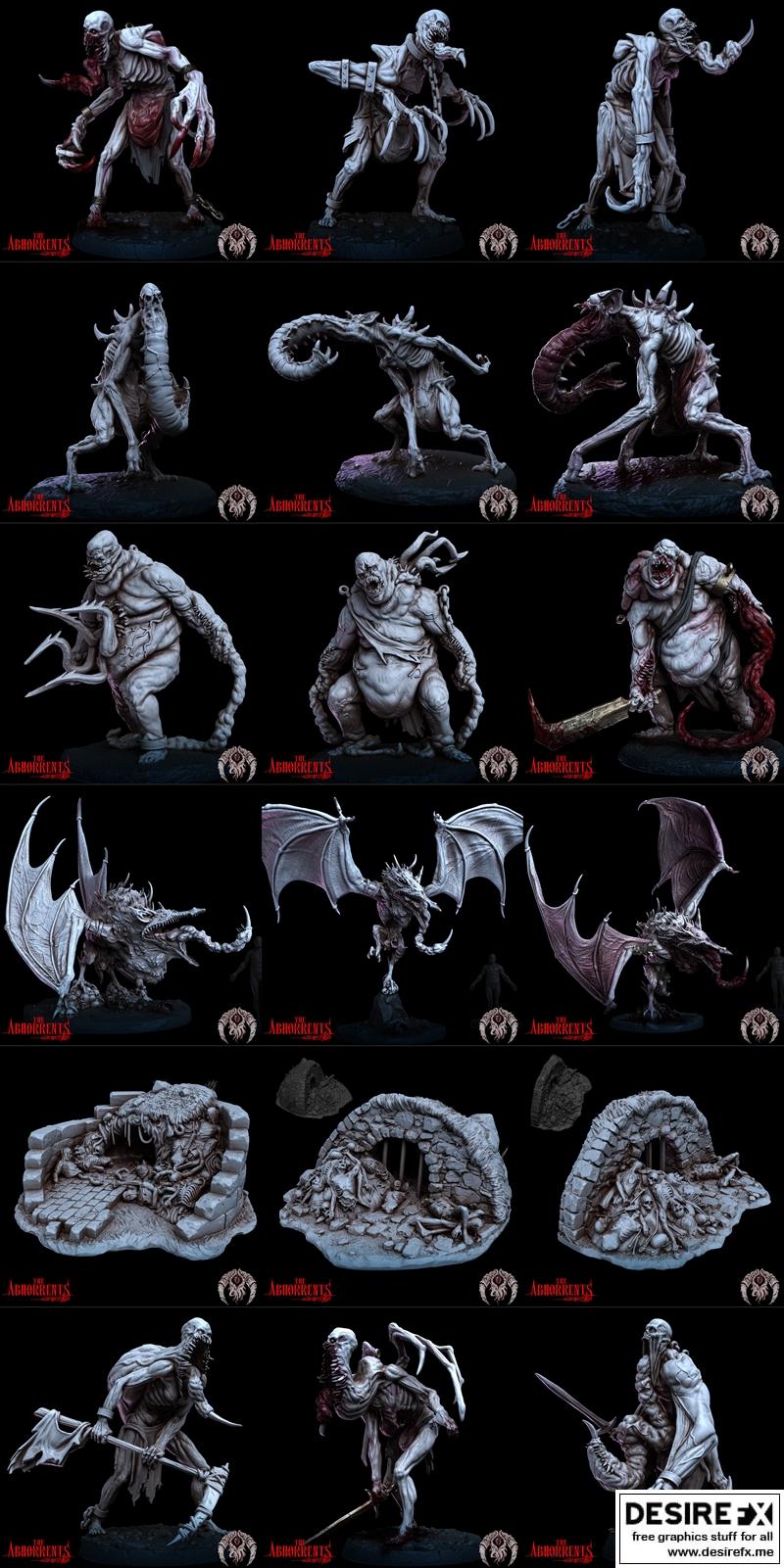 Bestiarum迷你模型——《异兽》2023年3D打印模型|Bestiarum Miniatures – The Abhorrents January 2023 – 3D Print Model STL