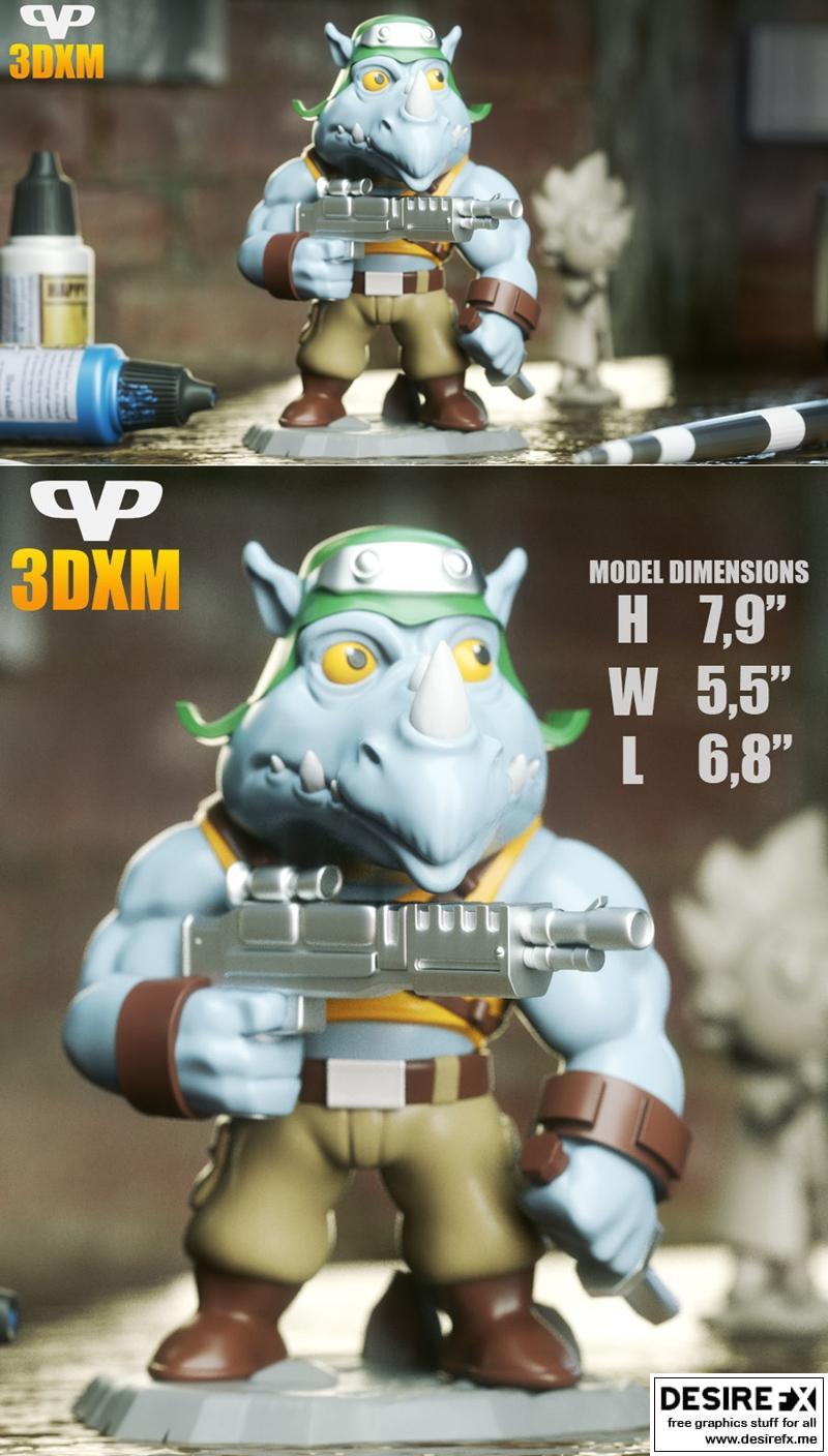 Rocksteady风格萌系角色3D打印模型|Rocksteady Chibi – 3D Print Model STL