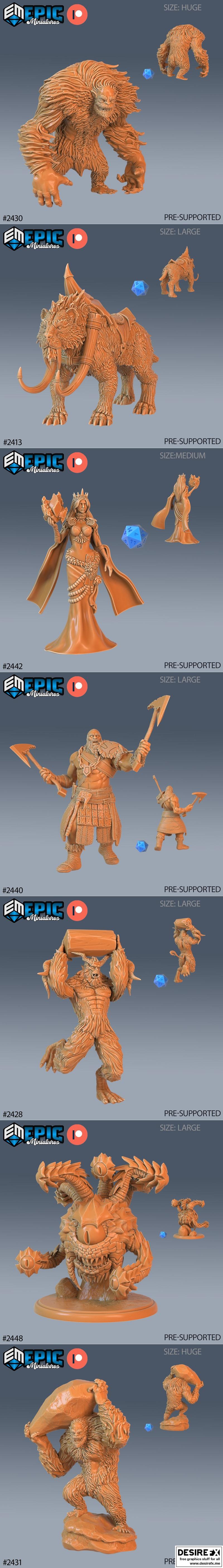 史诗迷你模型——古代冷门设定——3D打印模型|Epic Miniatures – Ancient Cold Set – 3D Print Model STL