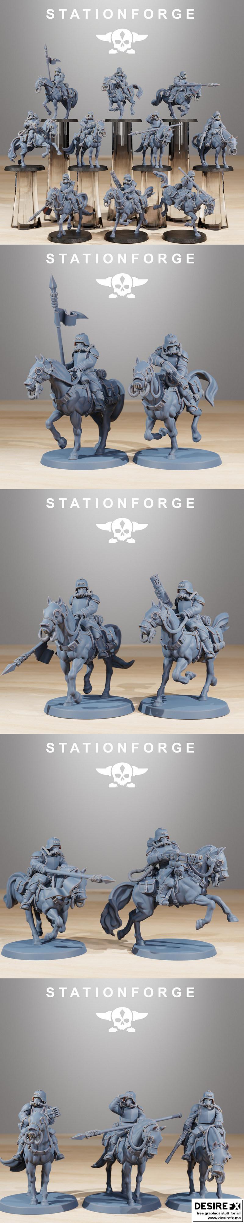 Station Forge - GrimGuard骑兵 - 3D打印模型|Station Forge – GrimGuard Cavalry – 3D Print Model STL