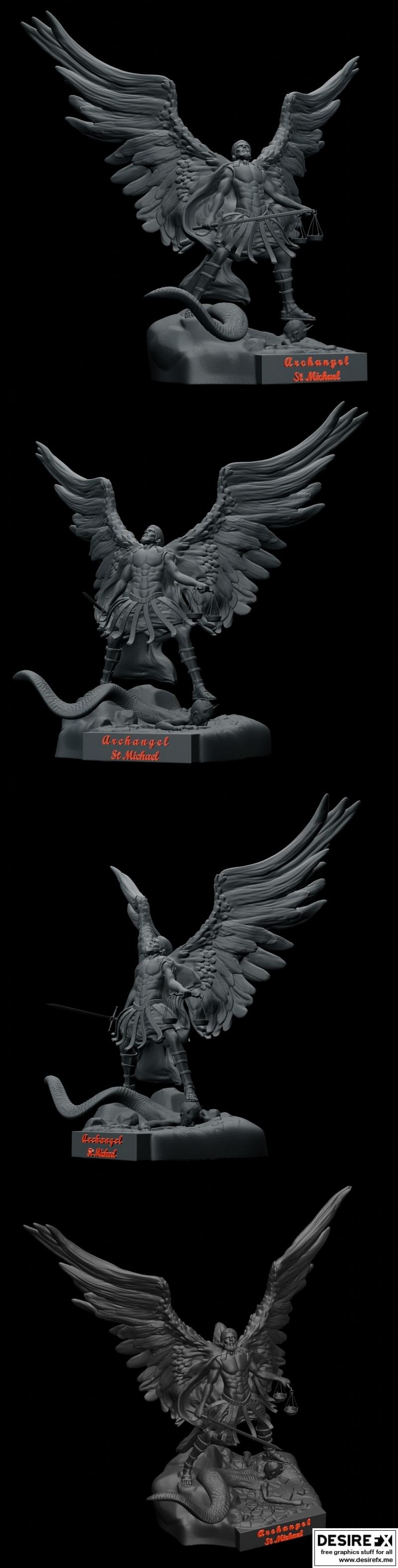 圣米迦勒天使 3D打印模型|St. Michael the Archangel – 3D Print Model STL