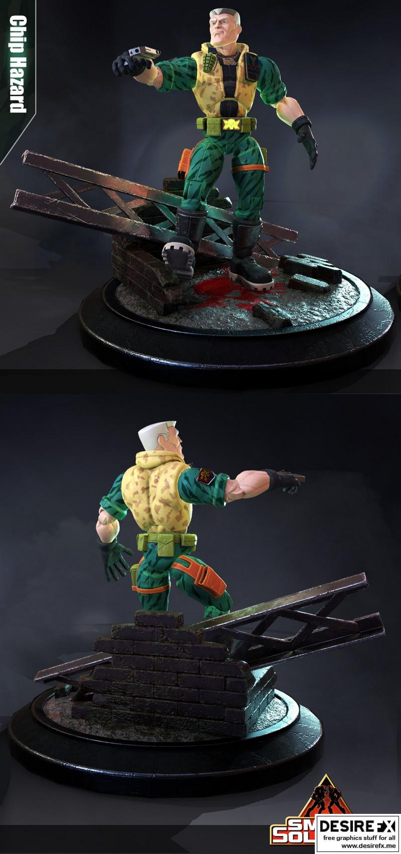 小兵模型 - 《小兵》3D打印雕塑|Small Soldiers – Chip Hazzard – 3D Print Model STL