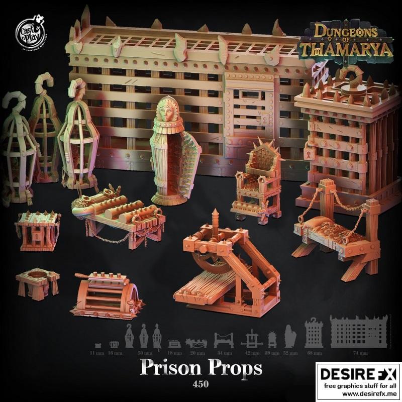 泰姆亚地下城囚笼道具 3D打印模型|Cast’n’Play – Dungeons of Thamarya – Prison Props – 3D Print Model STL