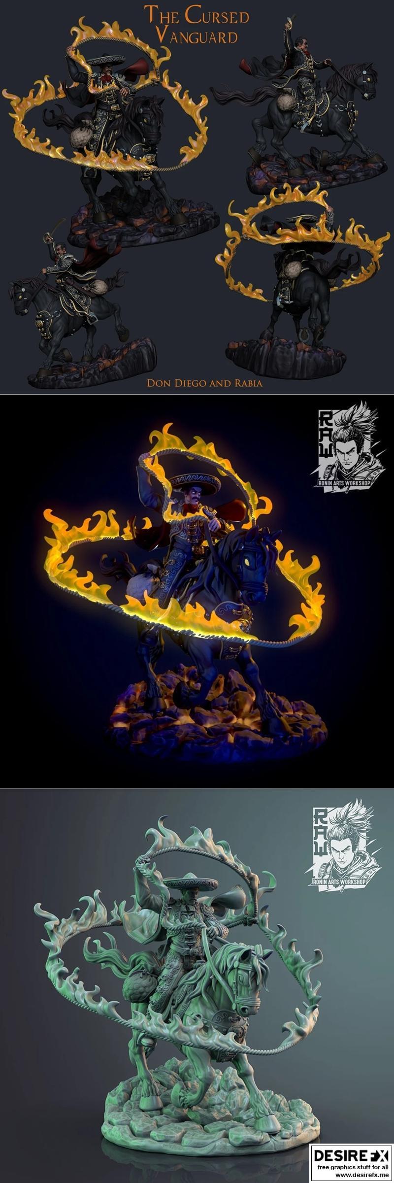 Ronin Arts Workshop - 马术骑士Diego - 3D打印模型|Ronin Arts Workshop – Horseman Diego – 3D Print Model STL