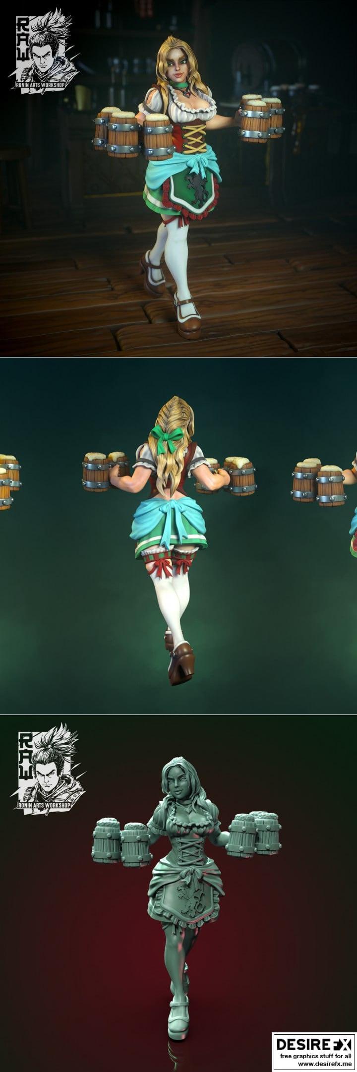 Demi The Barmaid 3D打印模型|Demi The Barmaid – 3D Print Model STL