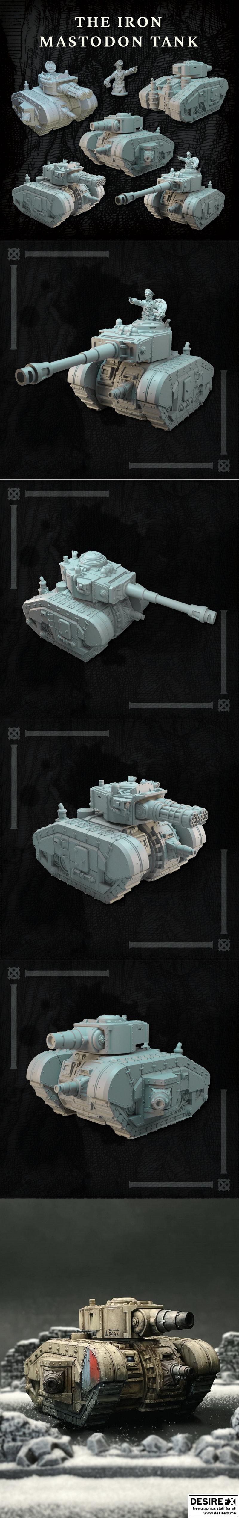 铁巨象战车 3D打印模型|Lore Miniatures – Iron Mastodon Battle Tank – 3D Print Model STL