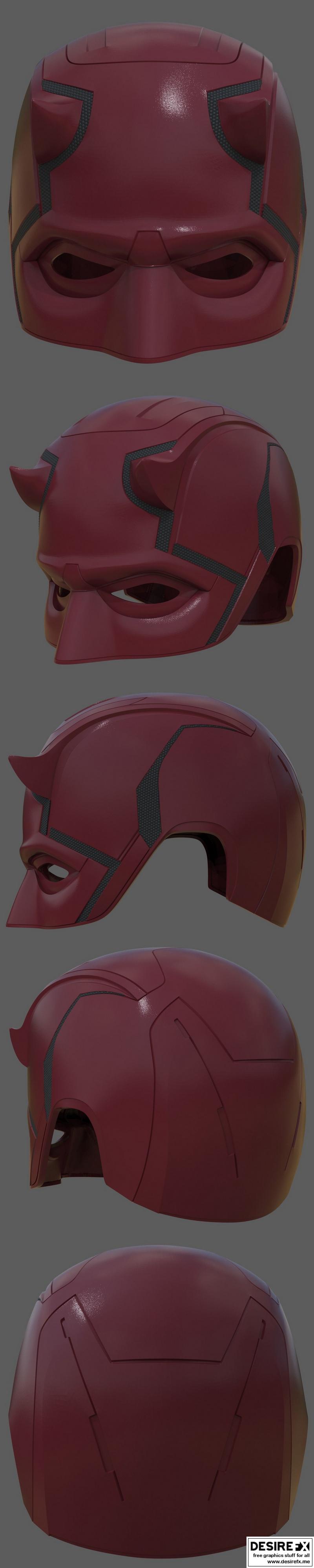 3D打印模型：DareDevil头盔|DareDevil Helmet – 3D Print Model STL