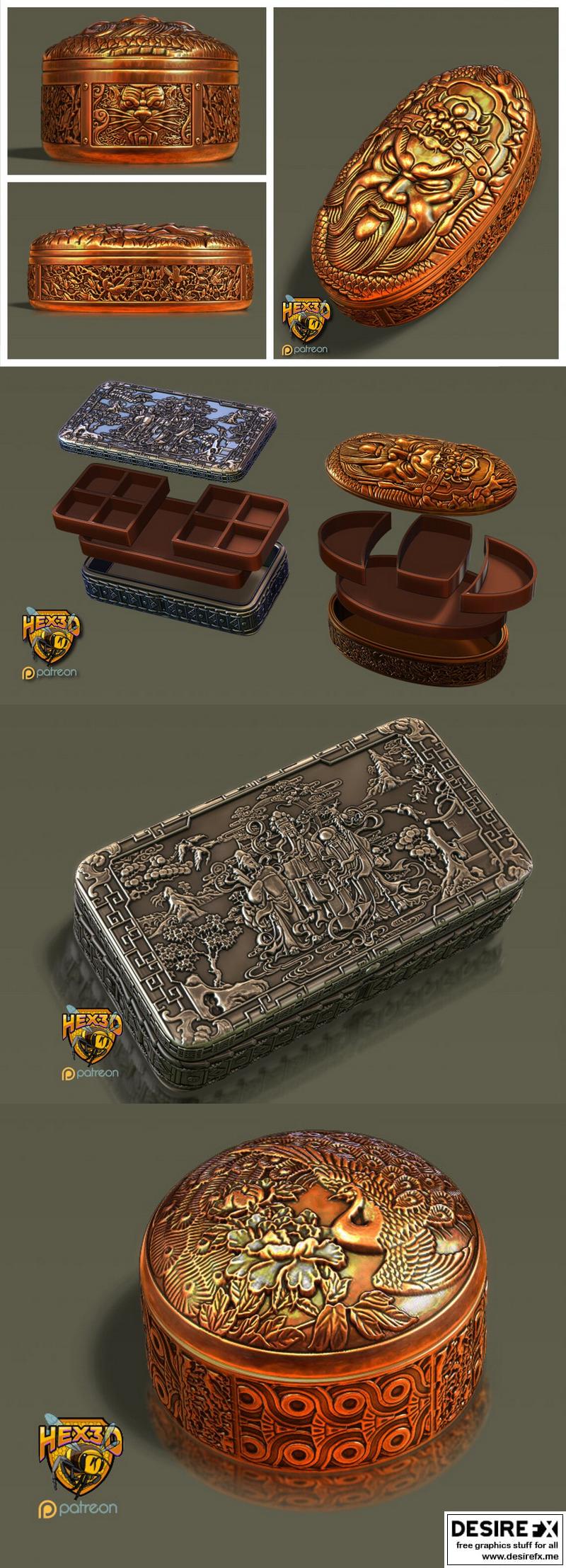 3D打印模型：精灵宝可梦收藏盒套装|Jewelry Box Set – 3D Print Model STL