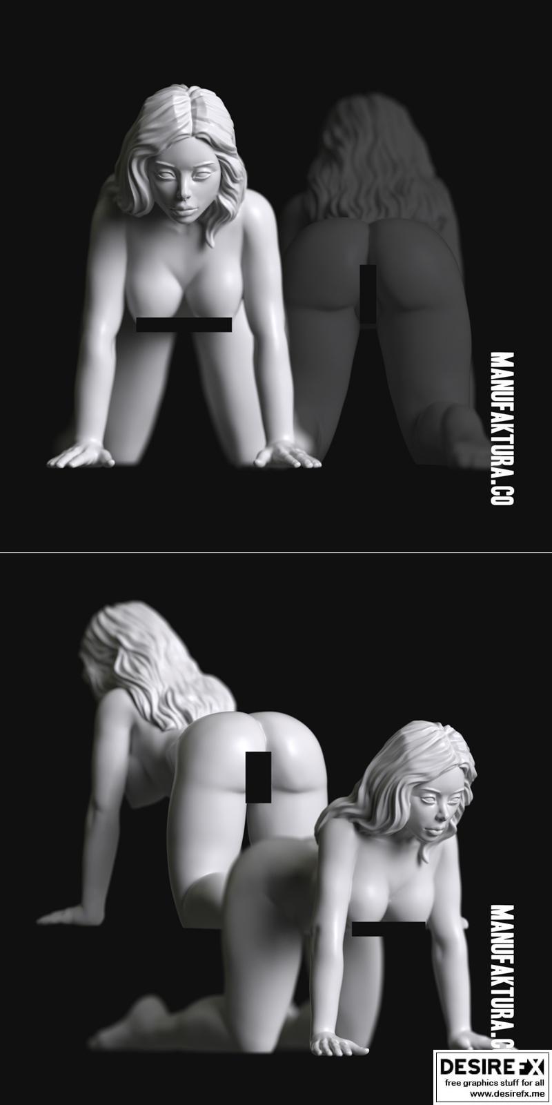 系列60a - 女囚奴隶模型 - 3D打印雕塑|Sub Series 60a – Naked Female Prisoner Slave – 3D Print Model STL