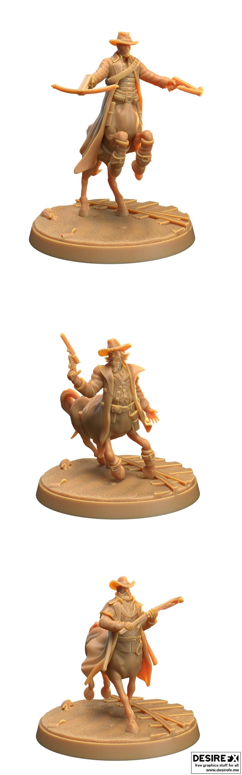 猎手旅社——独角兽牛仔——3D打印模型|The Gunslinger Lodge – Centaur Cowboys – 3D Print Model STL