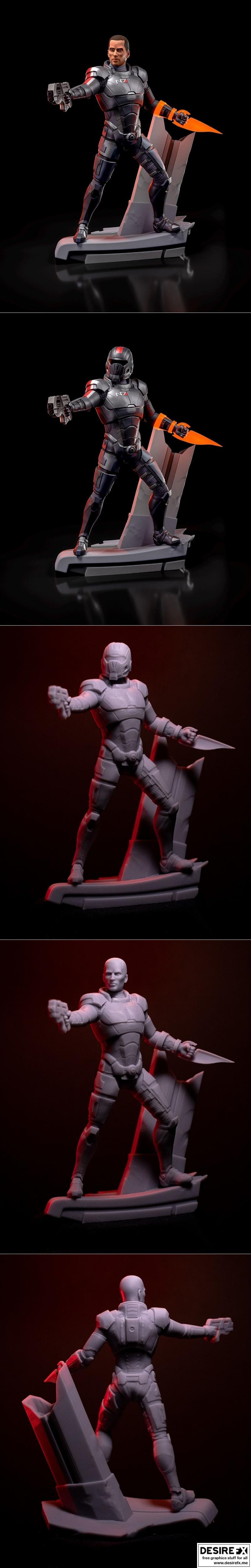 星海指挥官——Shepard 3D打印模型|Commander Shepard – 3D Print Model STL