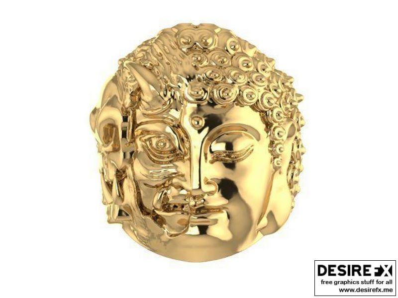 佛教与恶魔 3D打印模型|Ring Buddhism and devil 3D print model
