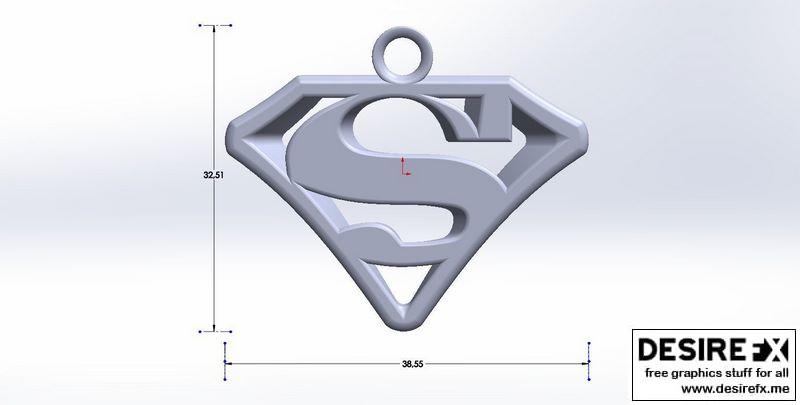 3D打印模型：超人吊坠|PENDANT Superman 3D print model