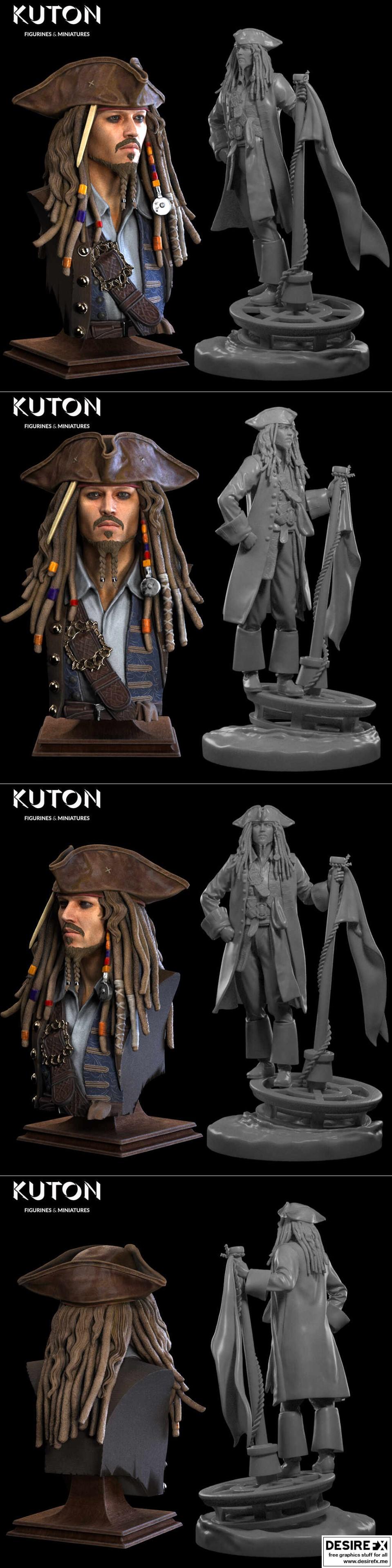 杰克·斯帕罗 3D打印模型|Jack Sparrow – Kuton – 3d print model