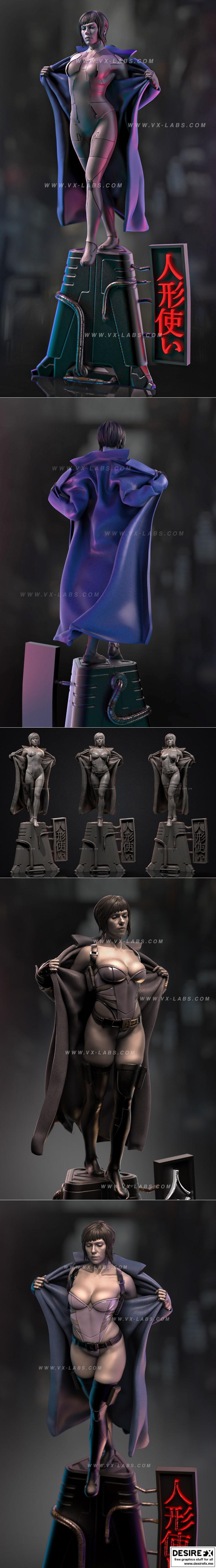 Major Motoko 3D打印模型：Scarlett Johansson与Megha L角色设计|Major Motoko – Scarlett Johansson – Megha L – 3d print model