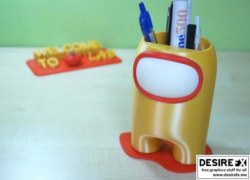 Among Us角色手办3D打印模型|Among Us Pen Holder – 3D Print Model STL