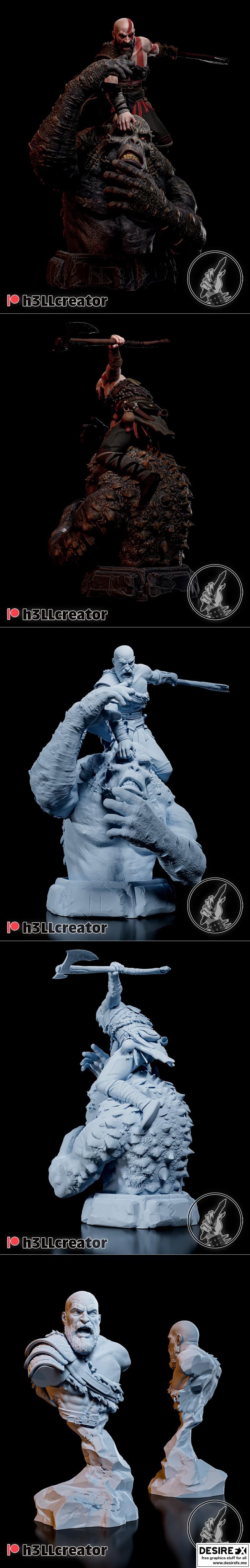 战神Kratos 3D打印模型|Kratos – God of War – 3D Print Model STL