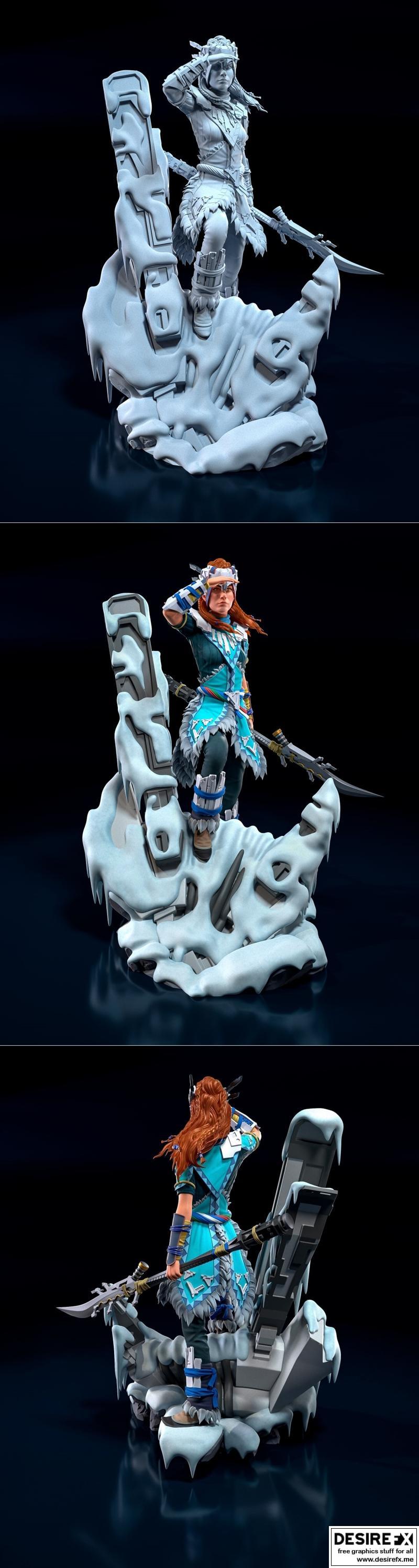 Aloy 3D打印模型 STL文件|Aloy Horizon Zero Down fan art – 3D Print Model STL