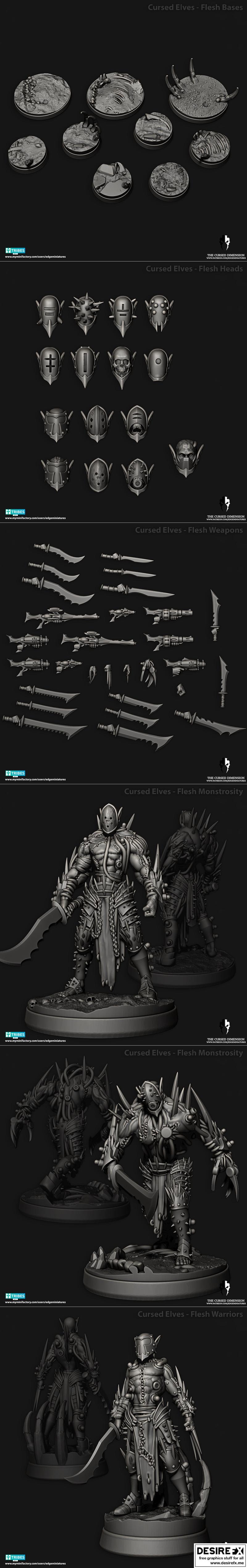诅咒精灵肉身 - 3D打印模型|Cursed Elves Flesh – 3D Print Model STL