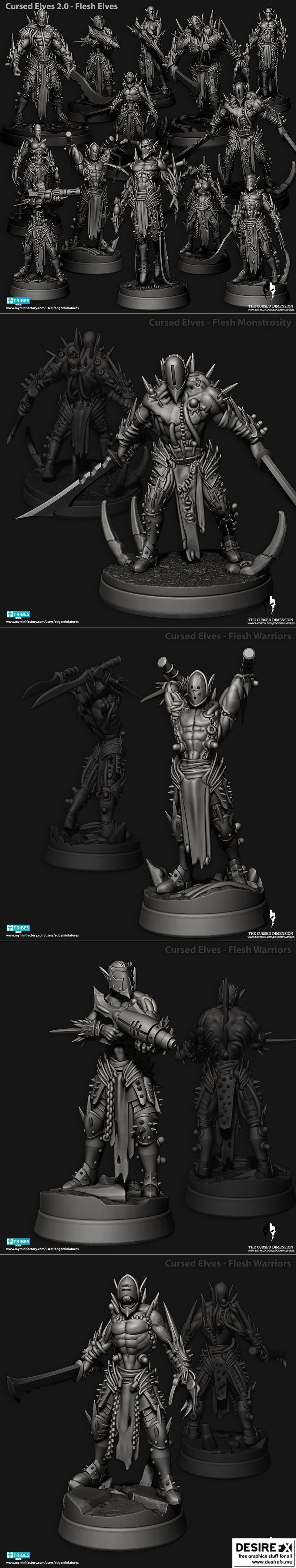 诅咒精灵肉身 - 3D打印模型|Cursed Elves Flesh – 3D Print Model STL