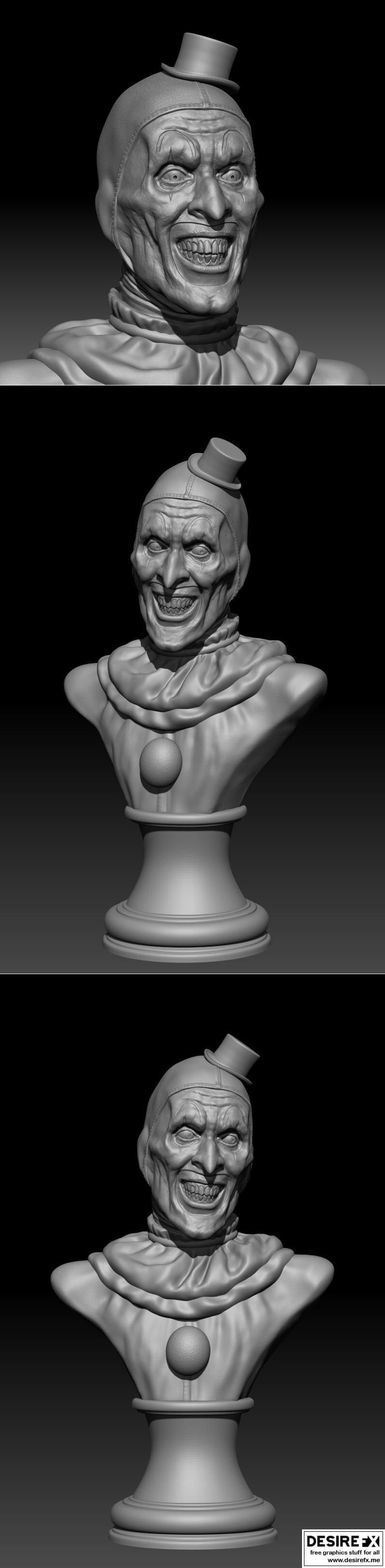 艺术恶作剧玩偶3D打印模型|Art The Clown Terrifier Bust – 3D Print Model STL