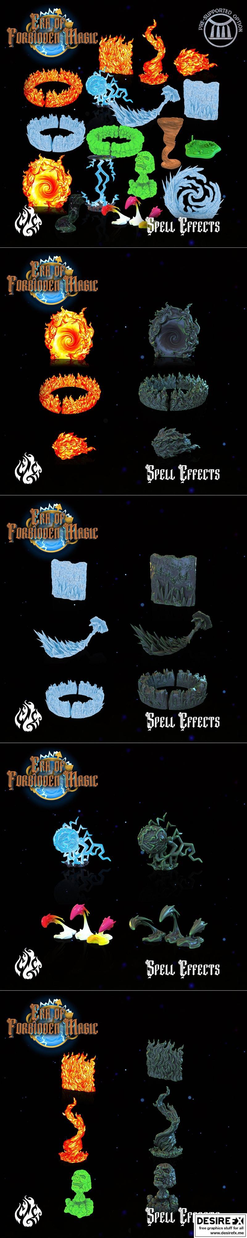 禁魔时代·跛足之神工坊·法术效果3D打印模型|Crippled God Foundry – Era of Forbidden Magic – Spell Effects – 3D Print Model STL