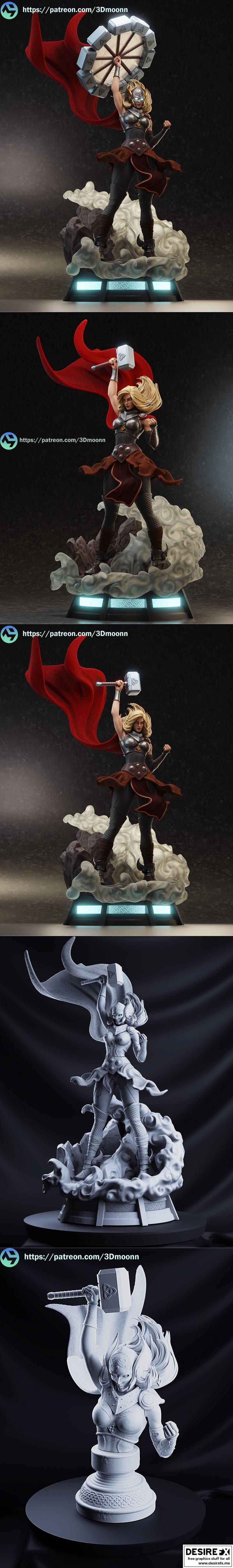 3D打印模型：Jane Foster角色造型|3DMoonn – Jane Foster – 3D Print Model STL