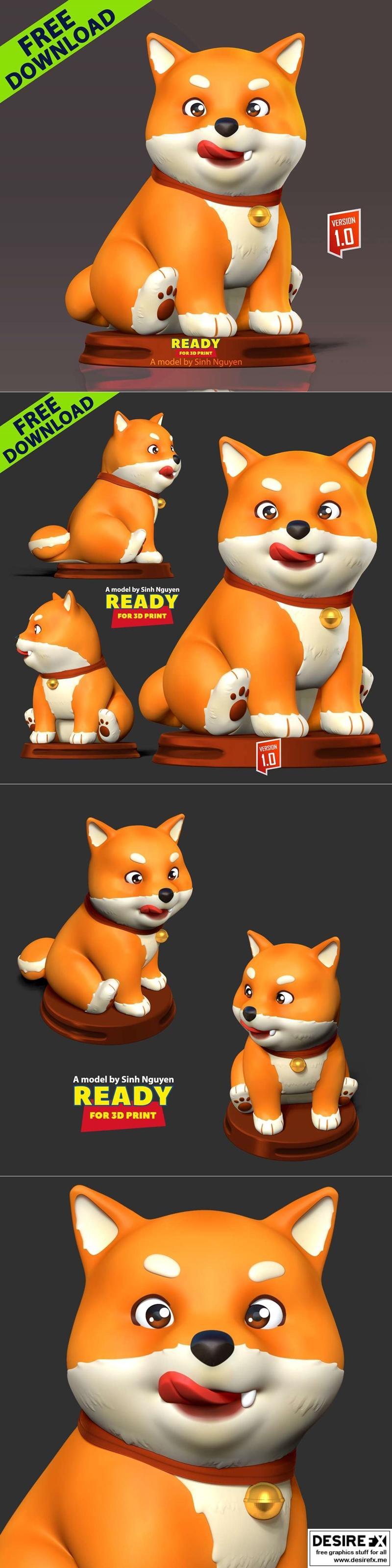 Shiba Inu 2023新年3D打印模型|Shiba Inu – Happy New Year 2023 – 3D Print Model STL