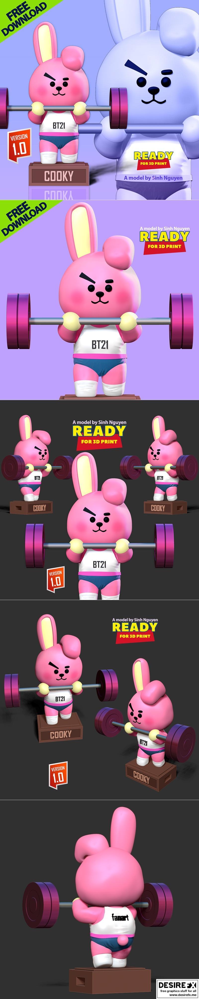Cooky BT21 3D打印模型|Cooky BT21 – Fanart – 3D Print Model STL