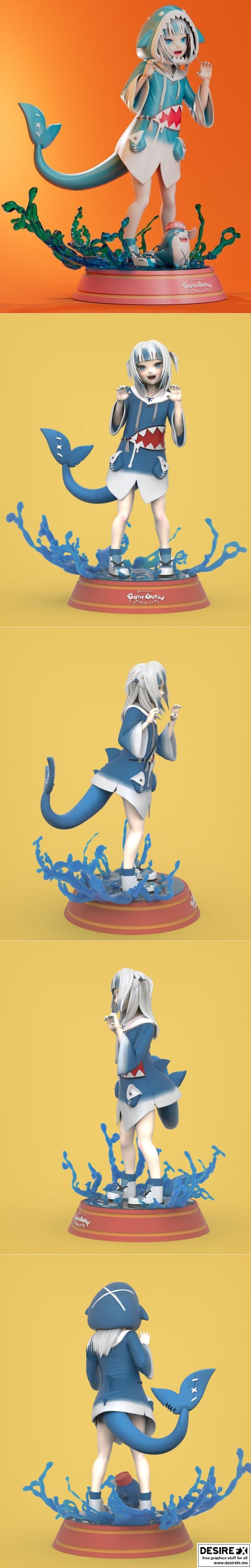 Gawr Gura 3D打印模型|Gawr Gura – 3D Print Model STL