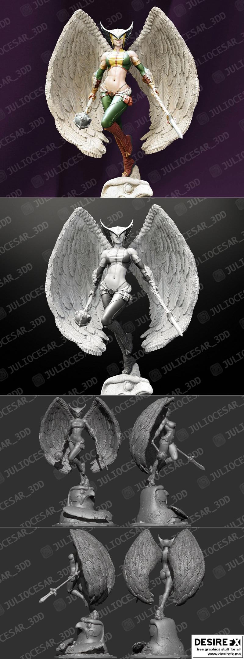 Hawk Girl 3D打印模型|Hawk Girl – juliooka – 3D Print Model STL