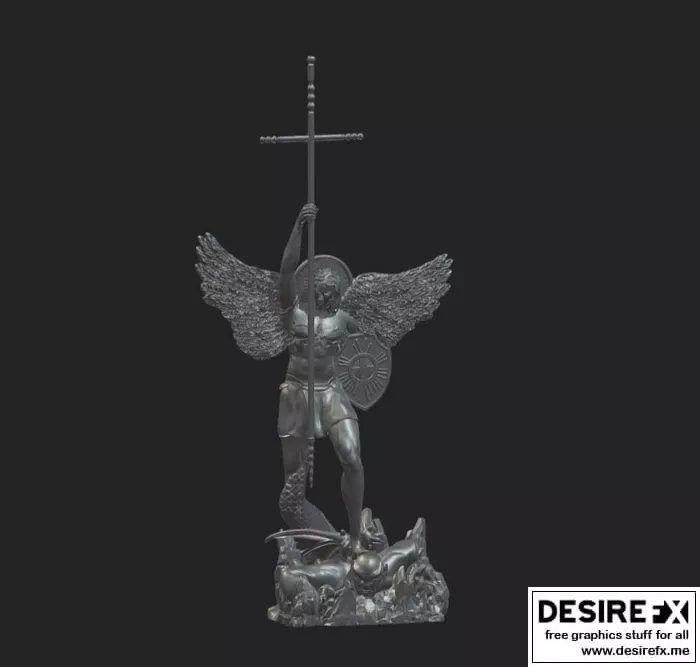 天使迈克尔 3D打印模型|Archangel Michael – 3D Print Model STL