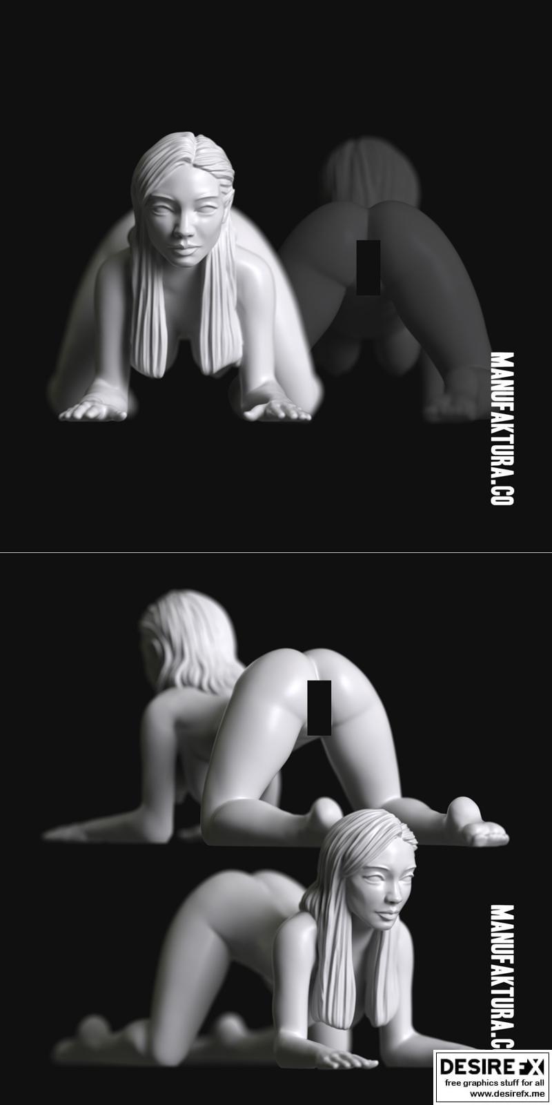 系列12a - 女囚奴隶角色 - 3D打印模型|Sub Series 12a – Naked Female Prisoner Slave – 3D Print Model STL