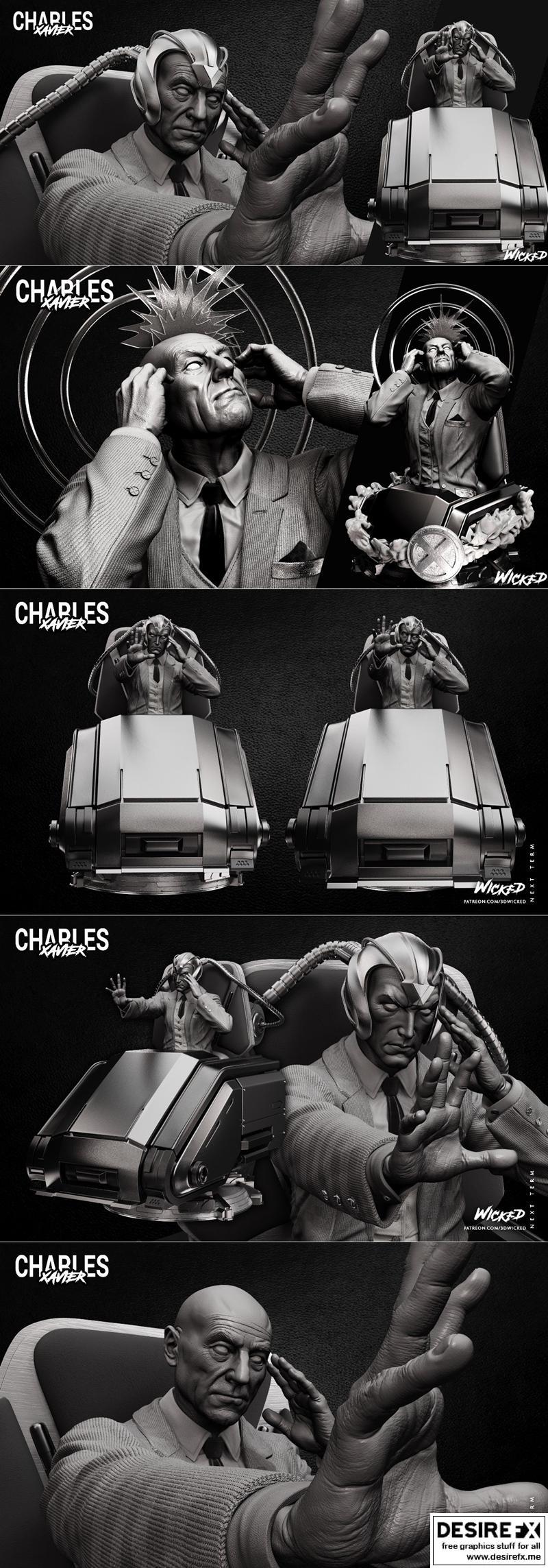 WICKED角色雕像3D打印模型|WICKED – Xavier Statue and Bust – 3D Print Model STL