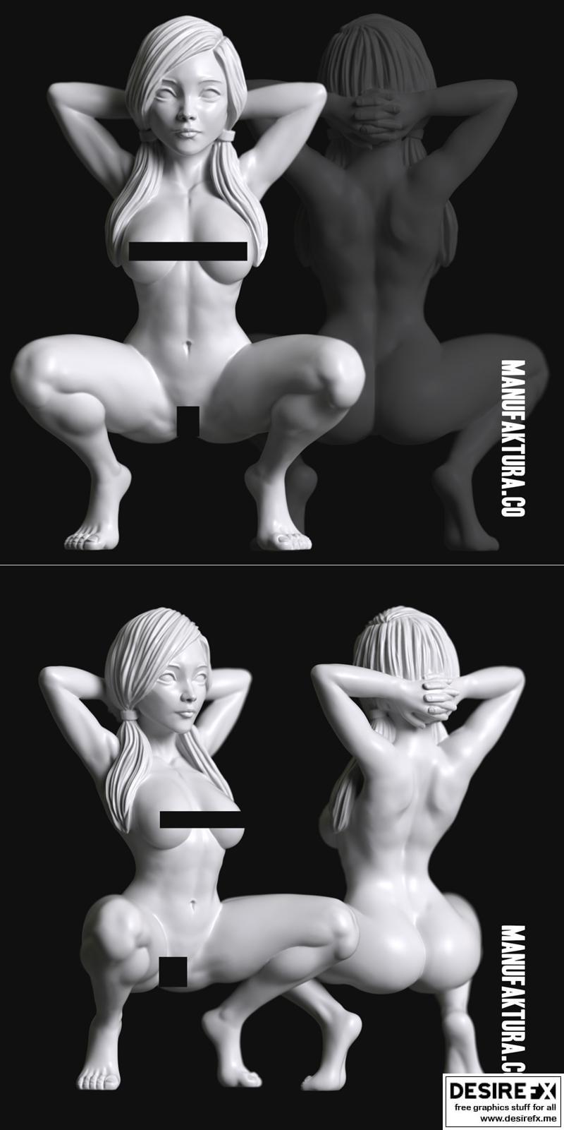 系列11 - 沉浸式女性囚徒奴隶角色 - 3D打印模型|Sub Series 11 – Naked Female Prisoner Slave – 3D Print Model STL