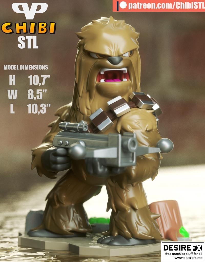 3DXM - 丘比人小熊 - 3D打印模型|3DXM – Chewbacca Chibi – 3D Print Model STL