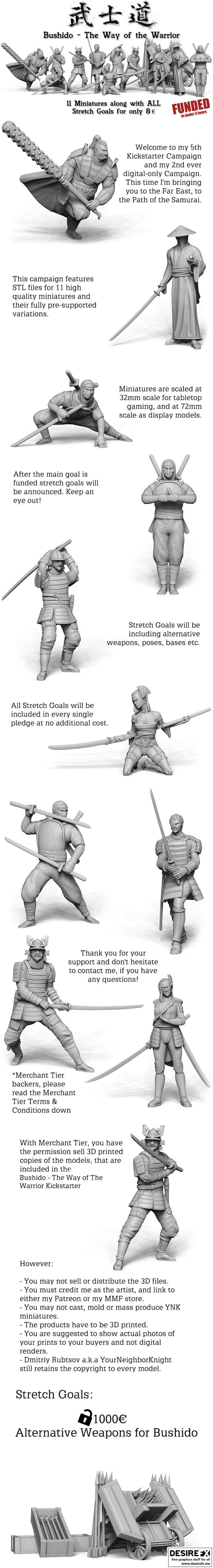武士之道 – 《战魂》3D打印模型|Bushido – Way of the Warrior (Kickstarter) – 3D Print Model ST